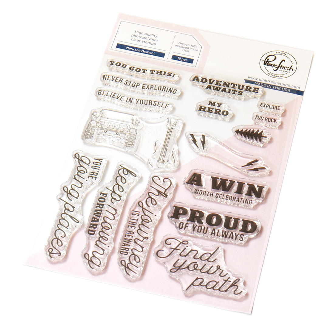 Pinkfresh Studio Mark the Moment stamp/ Stencil / Die Bundle