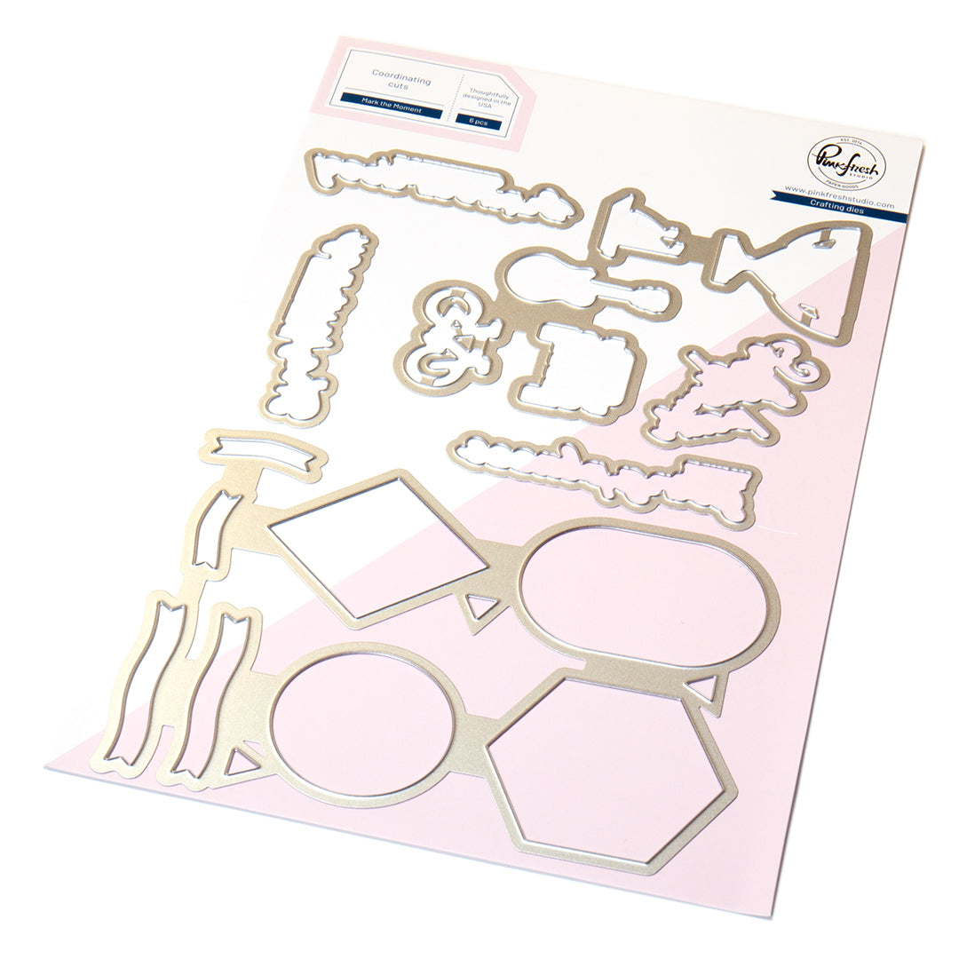 Pinkfresh Studio Mark the Moment stamp/ Stencil / Die Bundle