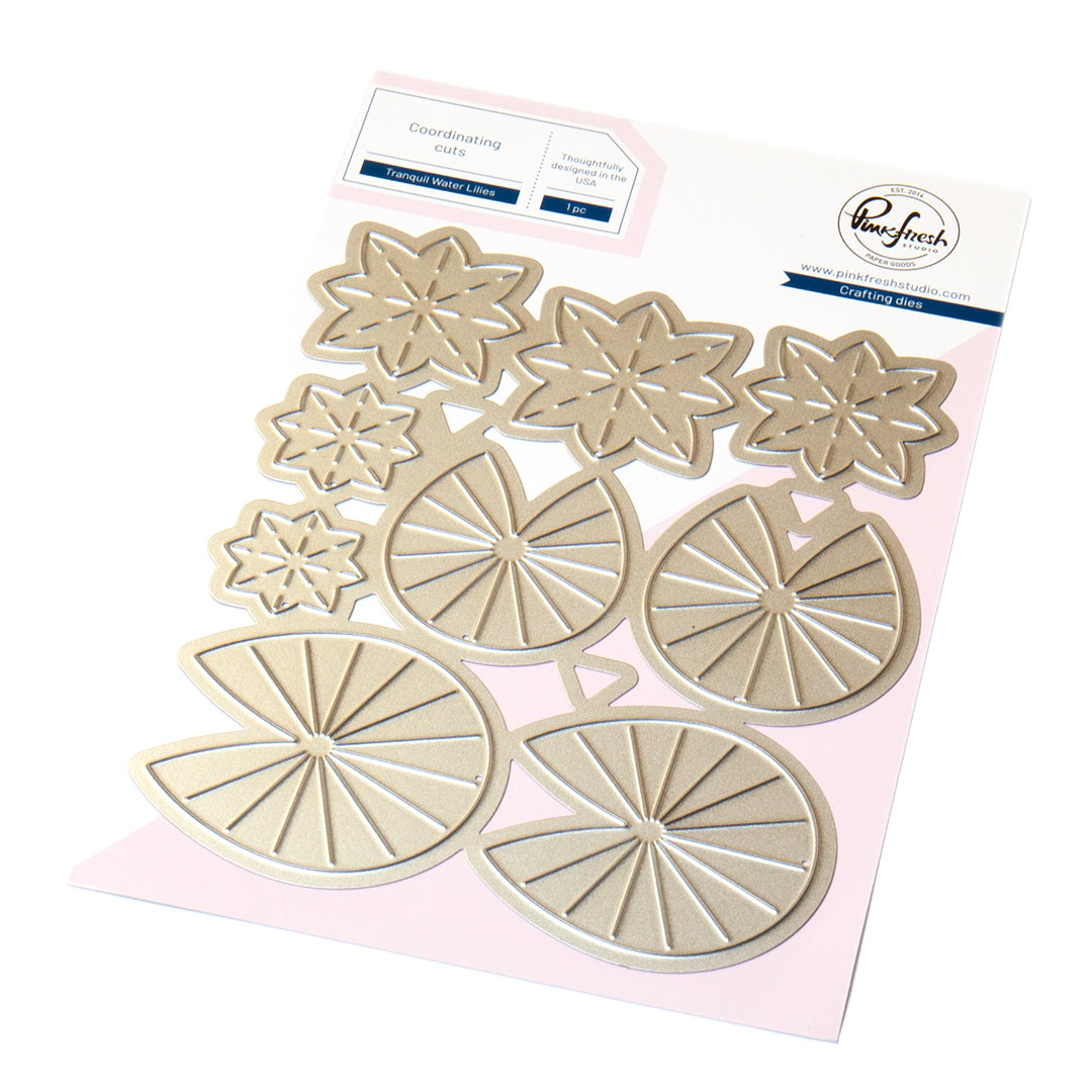 Pinkfresh Studio Tranquil Water Lilies stencil & Die Bundle