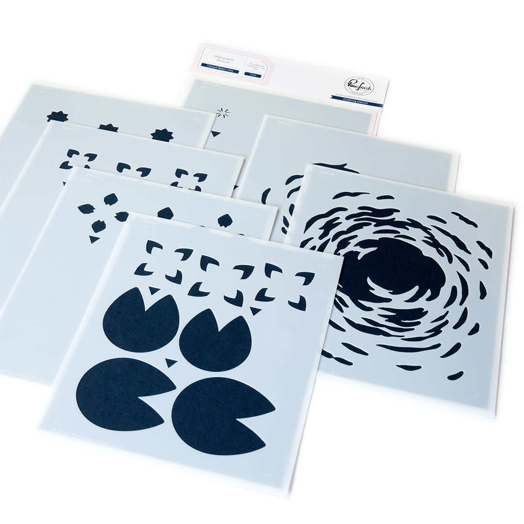 Pinkfresh Studio Tranquil Water Lilies stencil & Die Bundle
