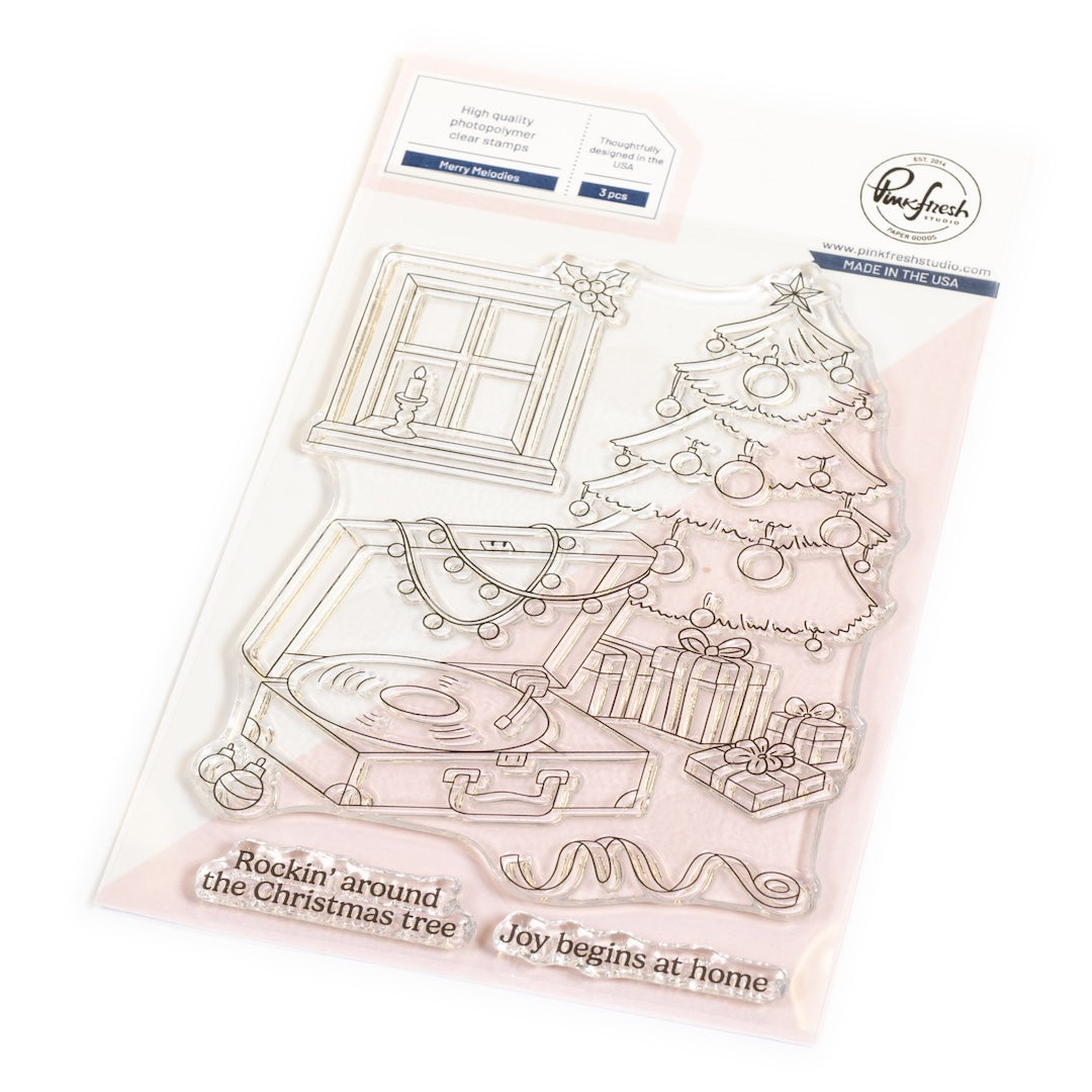 Pinkfresh Studio Merry Melodies stamp/ Die/ Stencil Bundle