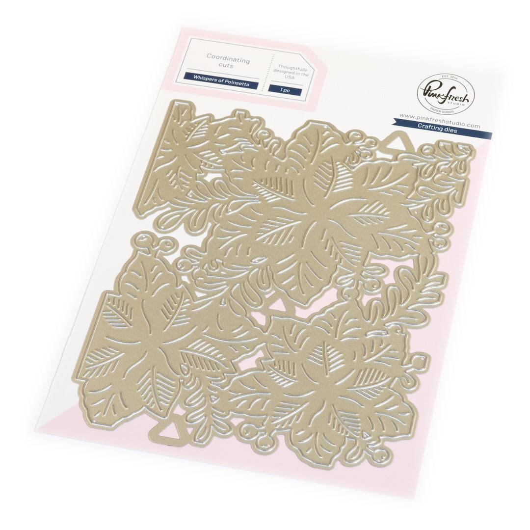 Pinkfresh Studio Whispers of Poinsettia stencil/ Die Bundle