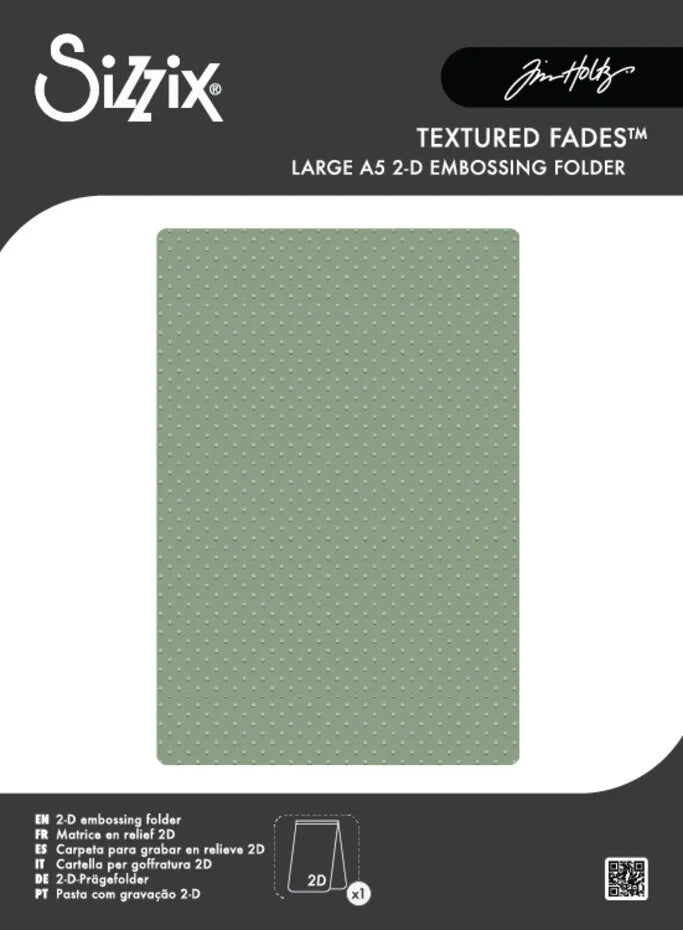 Sizzix 2D Texture Fades w/ A5 Embossing Folder Vault Dots by Tim Holtz - 667253
