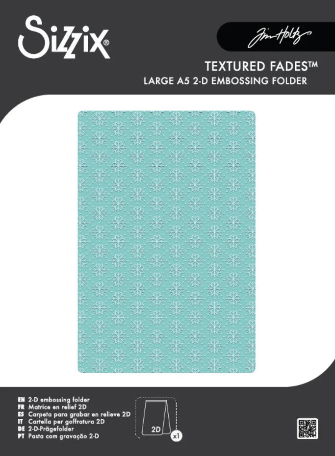 Sizzix 2D Texture Fades w/ A5 Embossing Folder Vault Snowflakes #3 by Tim Holtz - 667251