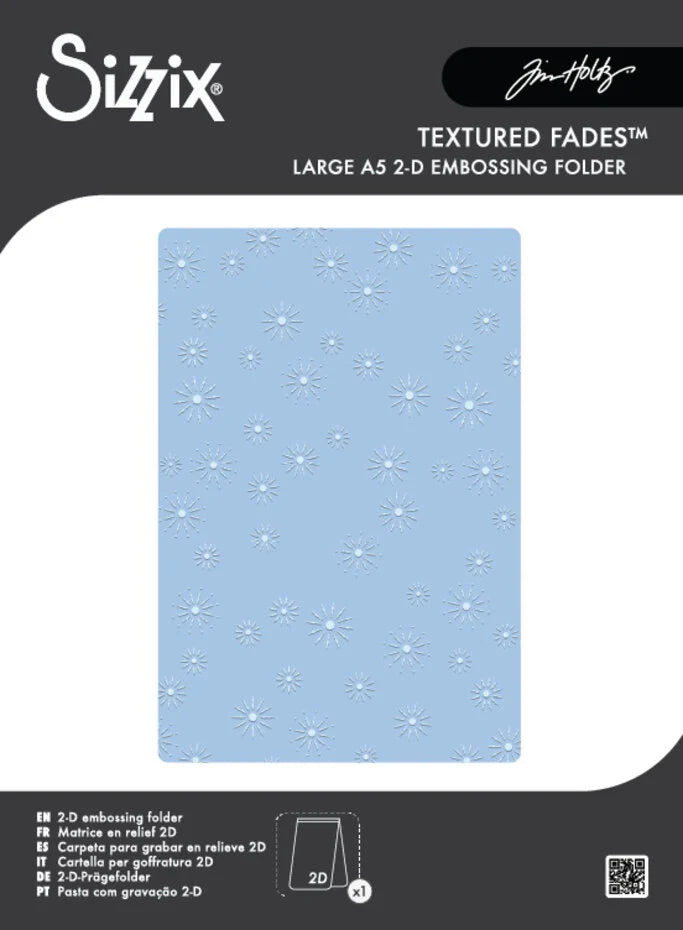 Sizzix 2D Texture Fades w/ A5 Embossing Folder Vault Sparkle Stars by Tim Holtz - 667250