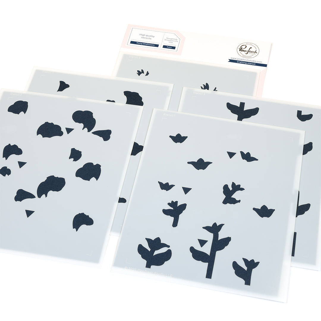 Pinkfresh Studio Rising Wildflowers die/ Stencil Bundle