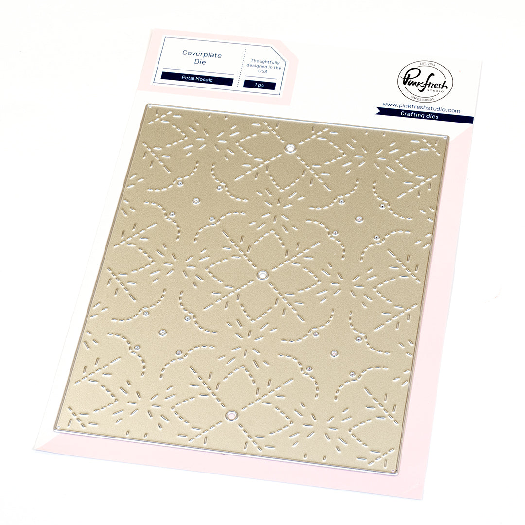 Pinkfresh Studio Petal Mosaic coverplate die/ stencil bundle