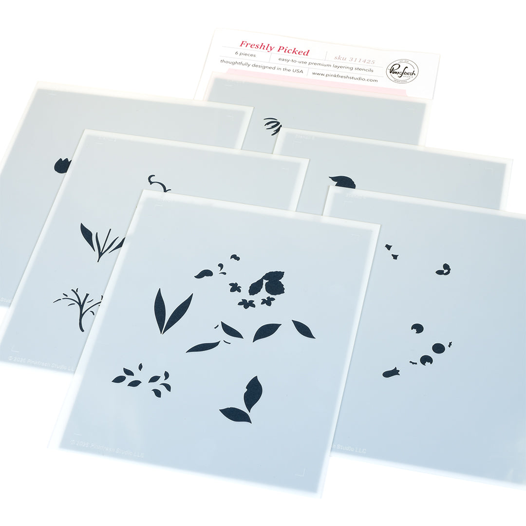 Pinkfresh Studio Freshly Picked Stamp/die/stencil Bundle