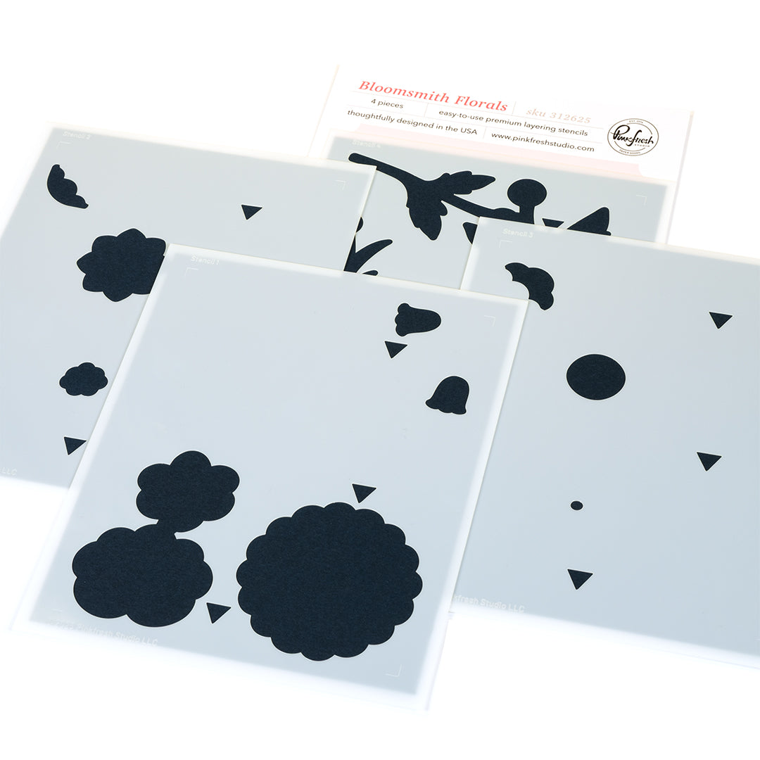 Pinkfresh Studio Bloomsmith Florals Stencil & Die Bundle