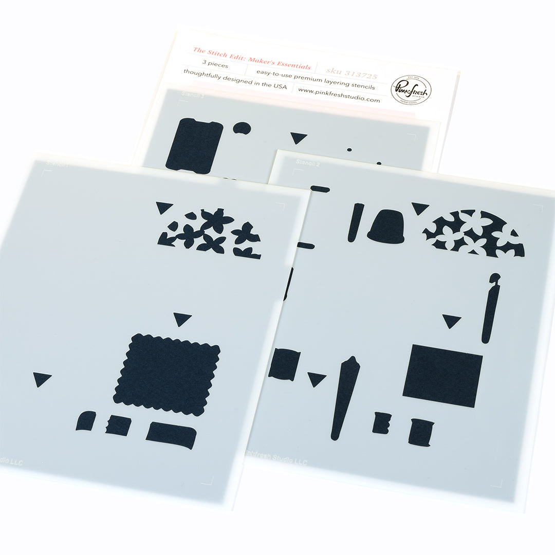 Pinkfresh Studio The Stitch Edit: Maker's Essentials die / stencil Bundle