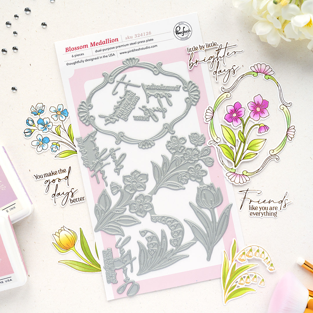 Pinkfresh Studio Blossom Medallion Press Plate