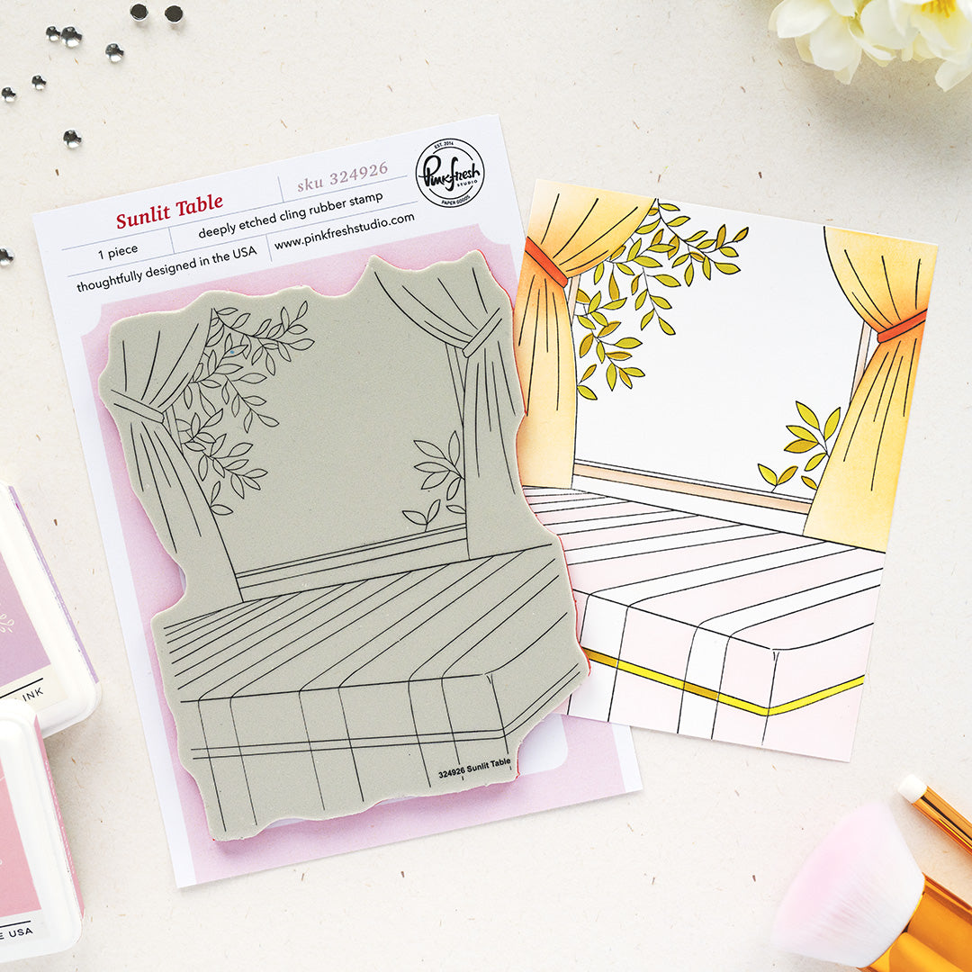 Pinkfresh Studio Sunlit Table Cling Stamp /Stencil Bundle