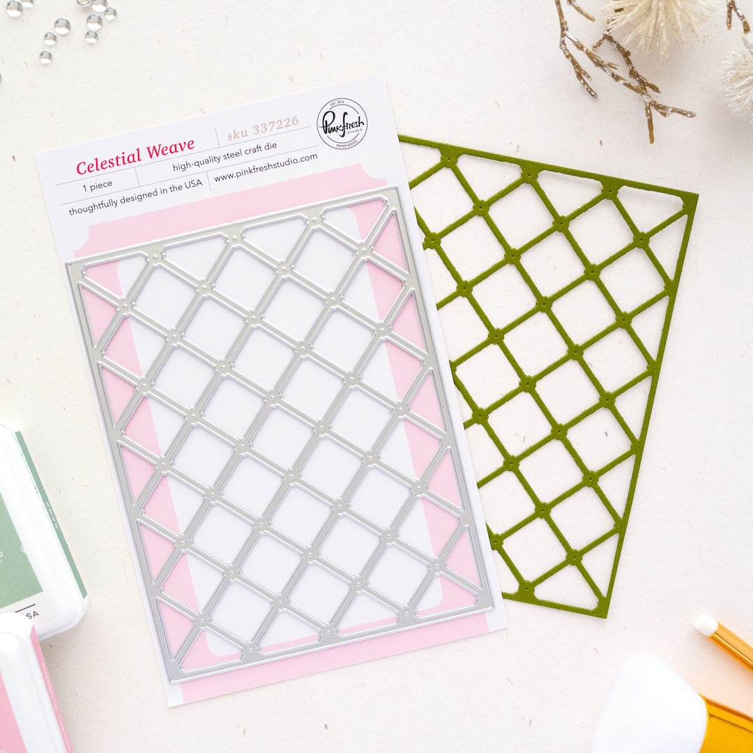 Pinkfresh Studio Celestial Weave coverplate die
