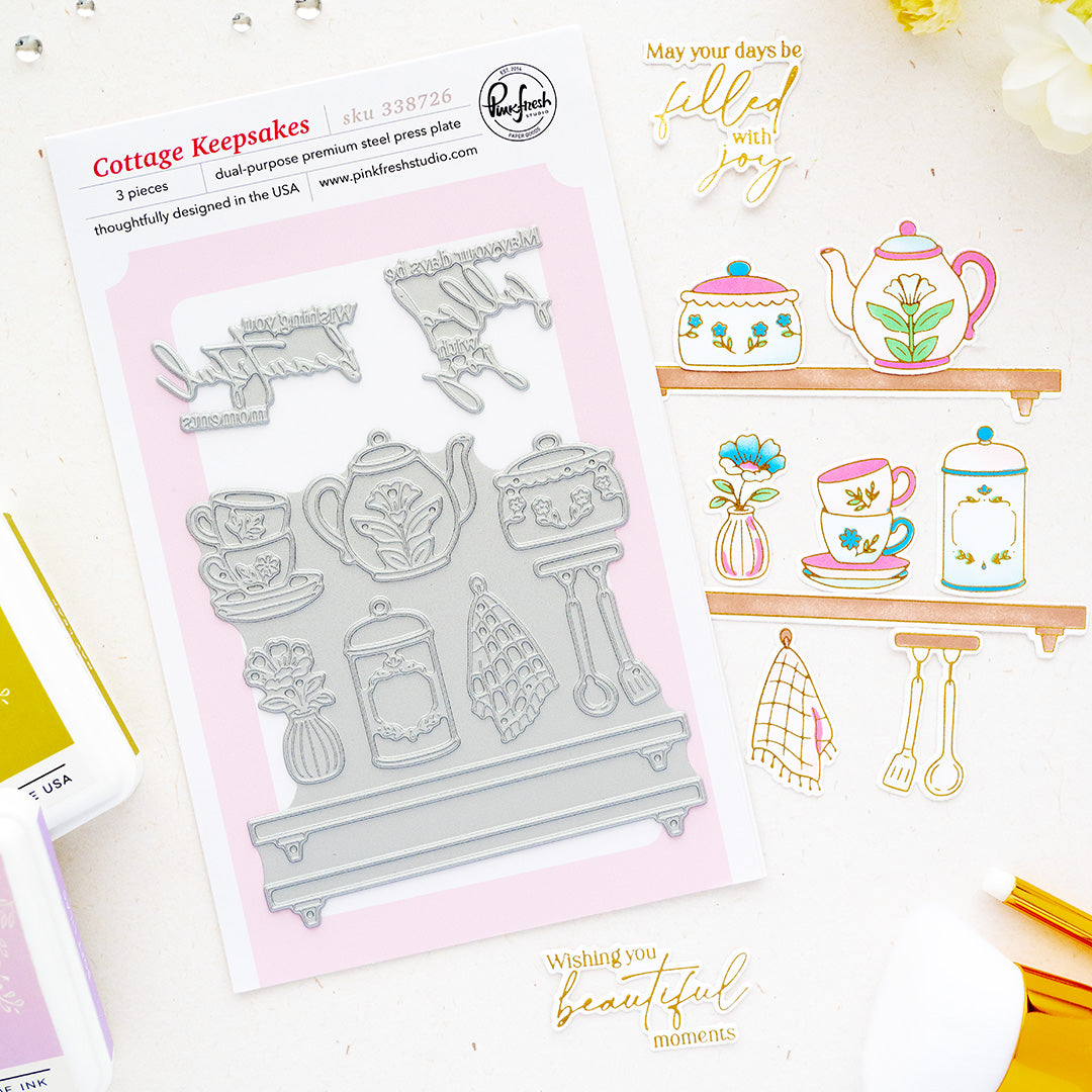 Pinkfresh Studio Cottage Keepsakes press plate