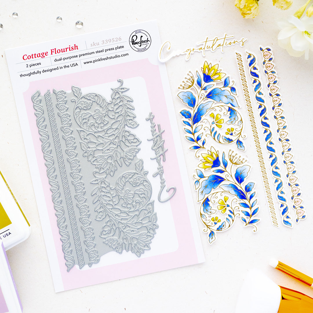 Pinkfresh Studio Cottage Flourish press plate