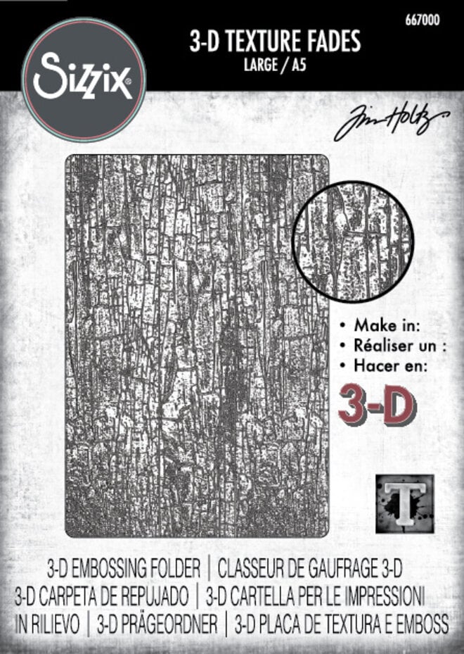 Sizzix 3D Texture Fades by Tim Holtz A5 Cracked Large (667000)