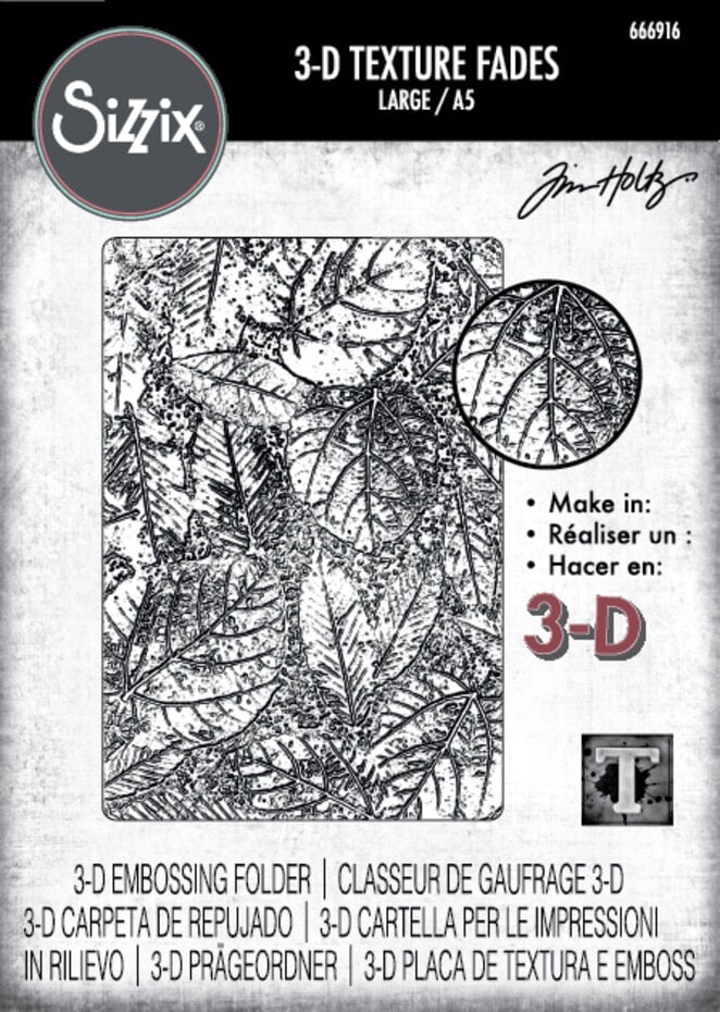 Sizzix 3D Texture Fades by Tim Holtz A5 Foliage Large (666916)