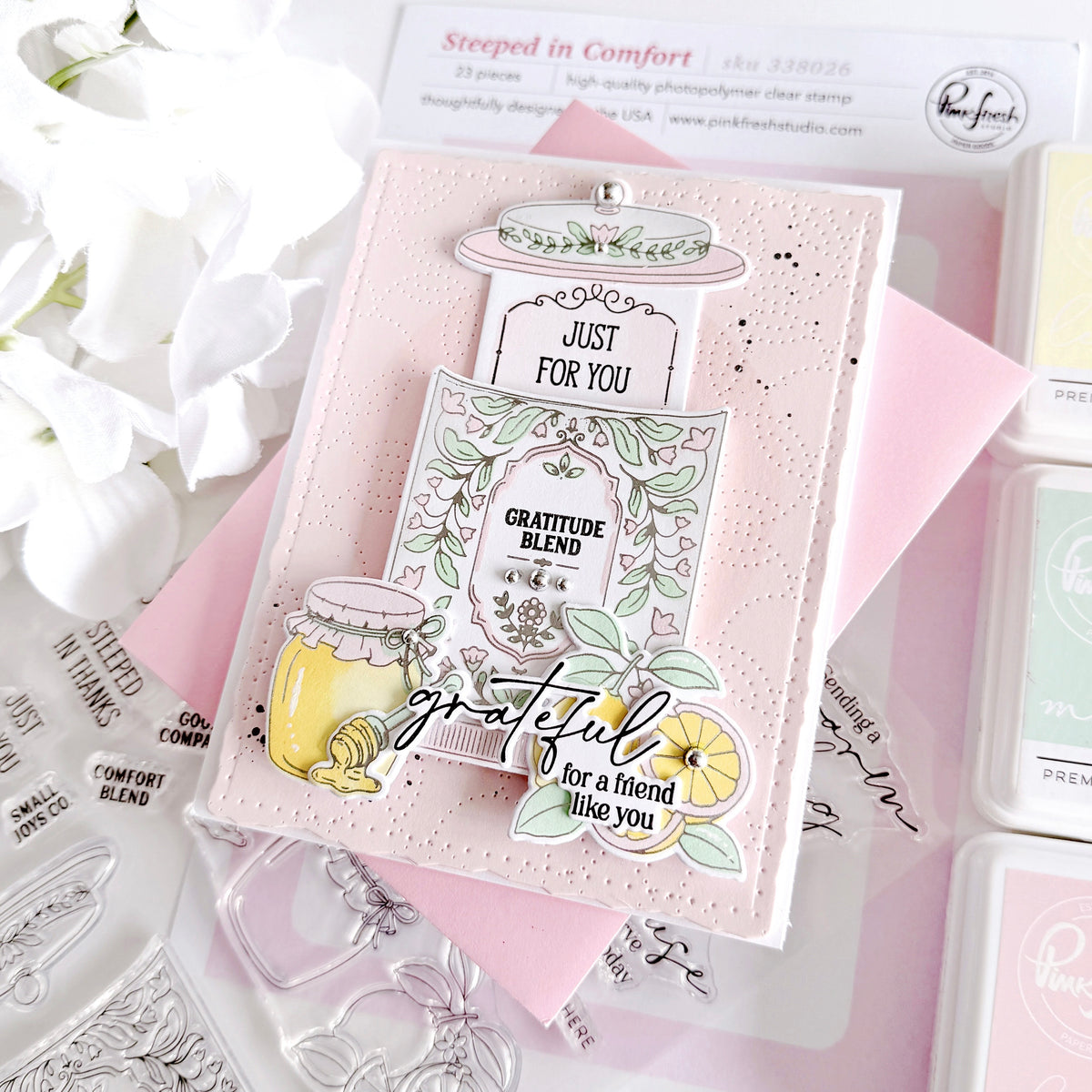 Pinkfresh Studio Steeped in Comfort press plate
