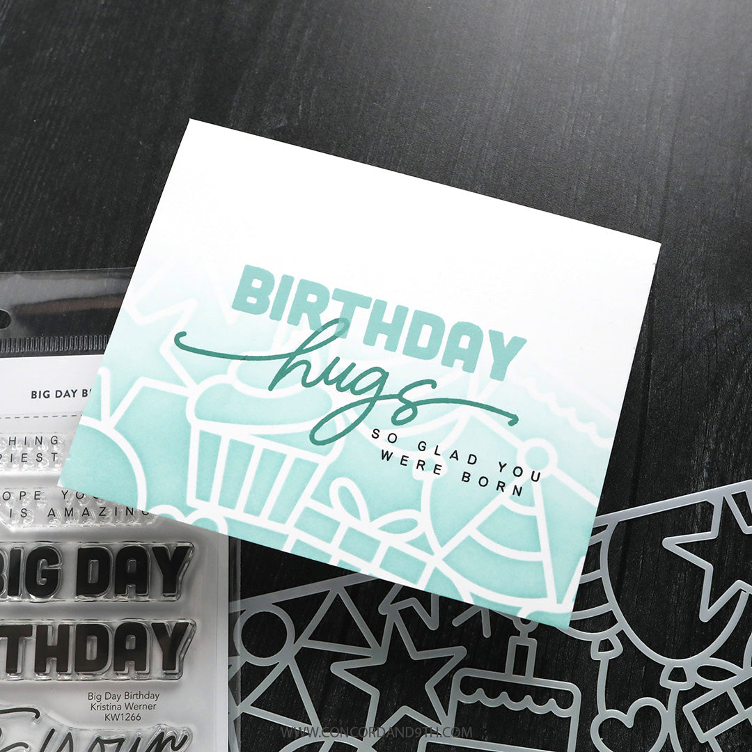 Concord & 9th Kristina Werner Big Day Birthday Stamp Set (6 x 8) & cordinating 3 dies