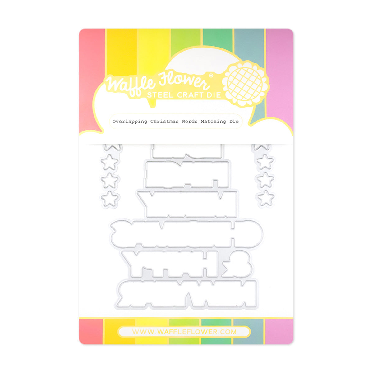 Waffle Flower Crafts Overlapping Christmas Words Matching Die