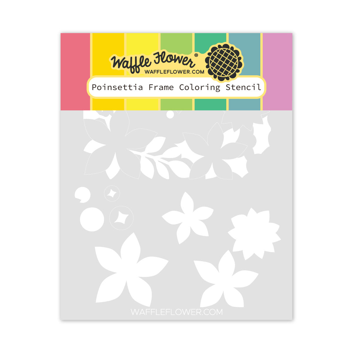 Waffle Flower Crafts Poinsettia Frame Coloring Stencil