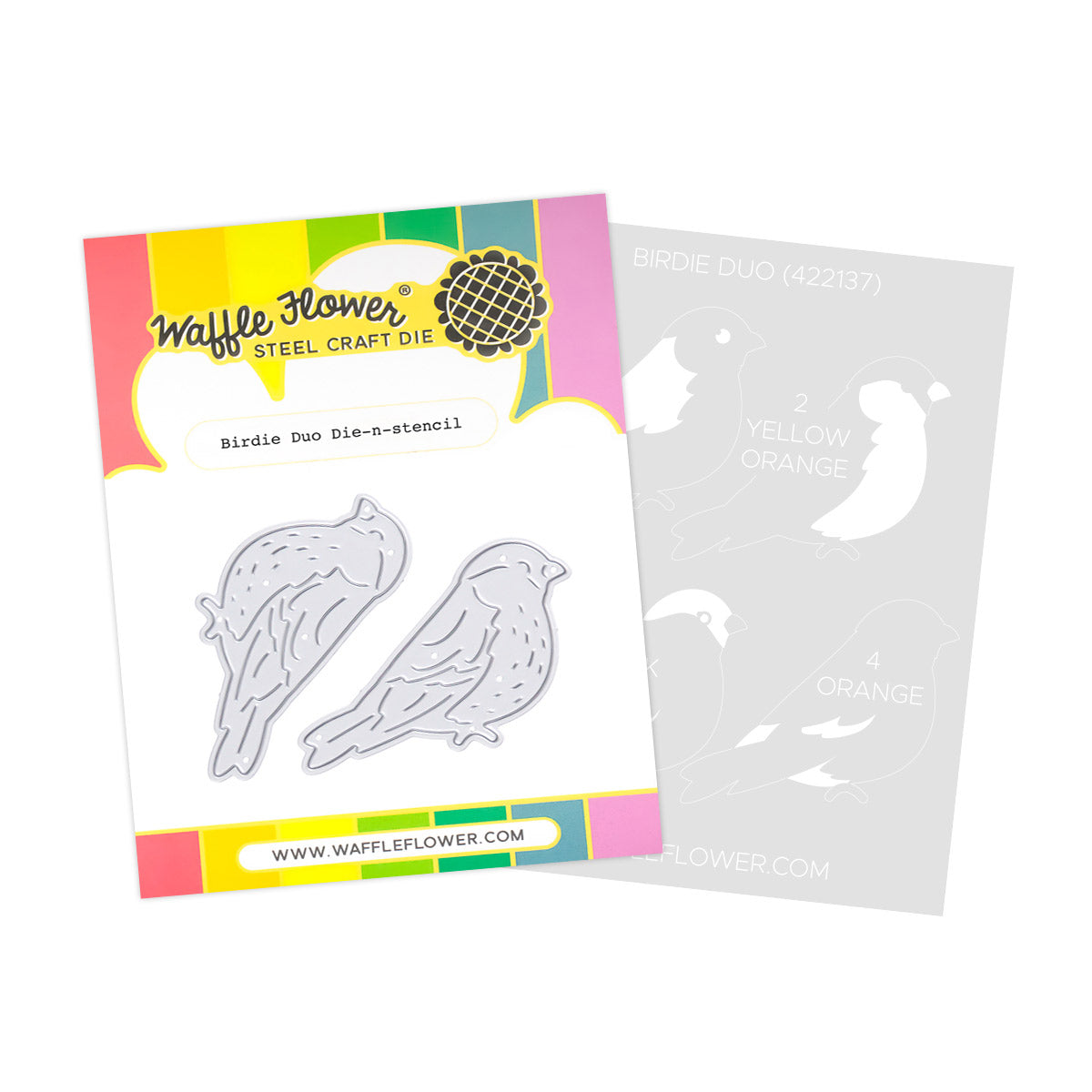 Waffle Flower Crafts Birdie Duo Die-n-stencil
