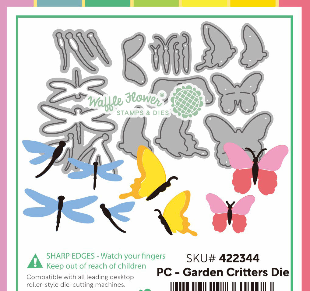 Waffle Flower Craft Postage Collage Garden Critters Die