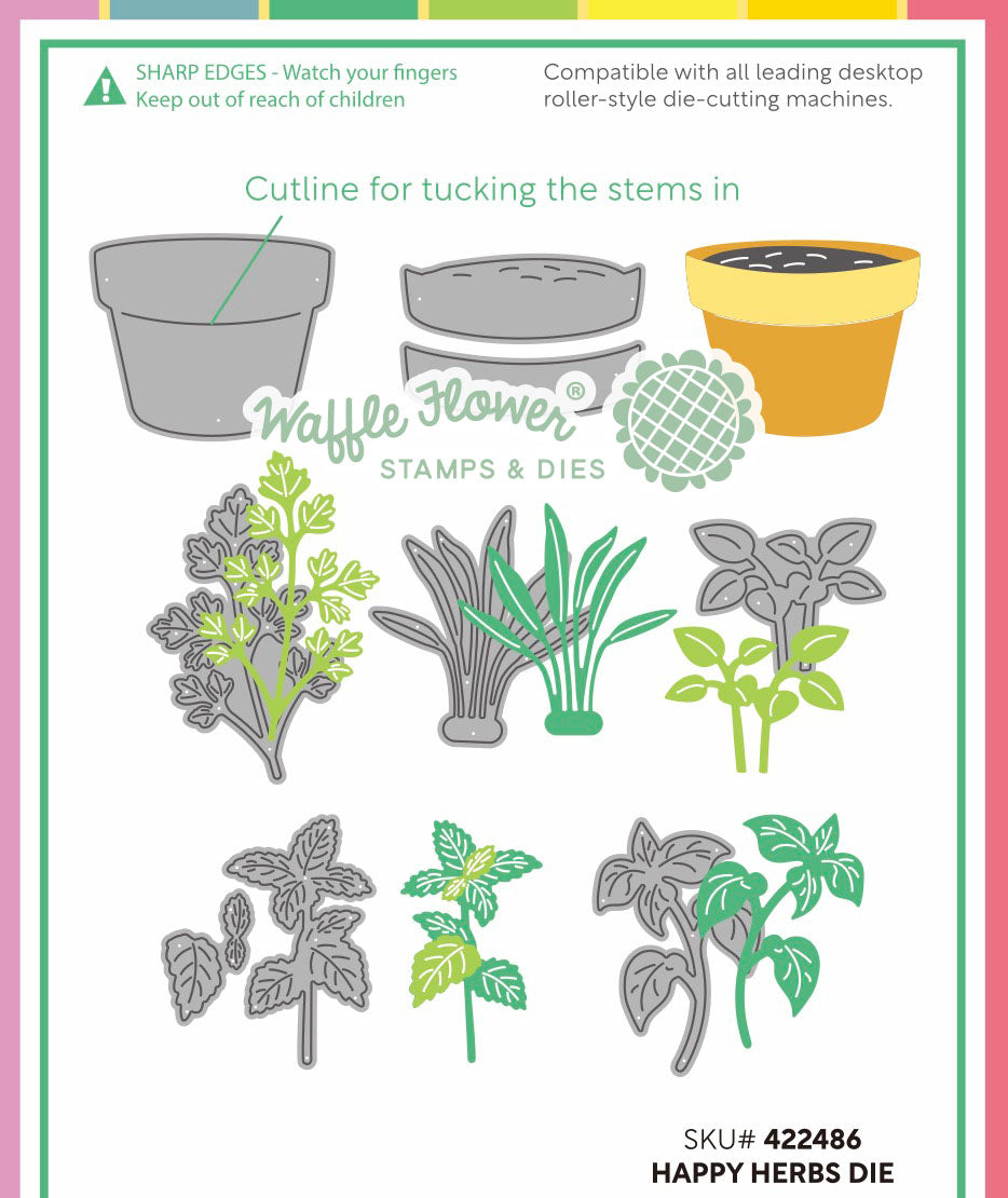Waffle Flower Craft Happy Herbs Die