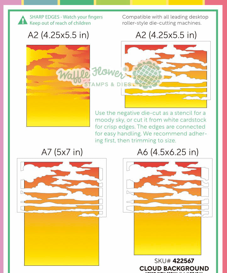 Waffle Flower Cloud Background Die - 422567