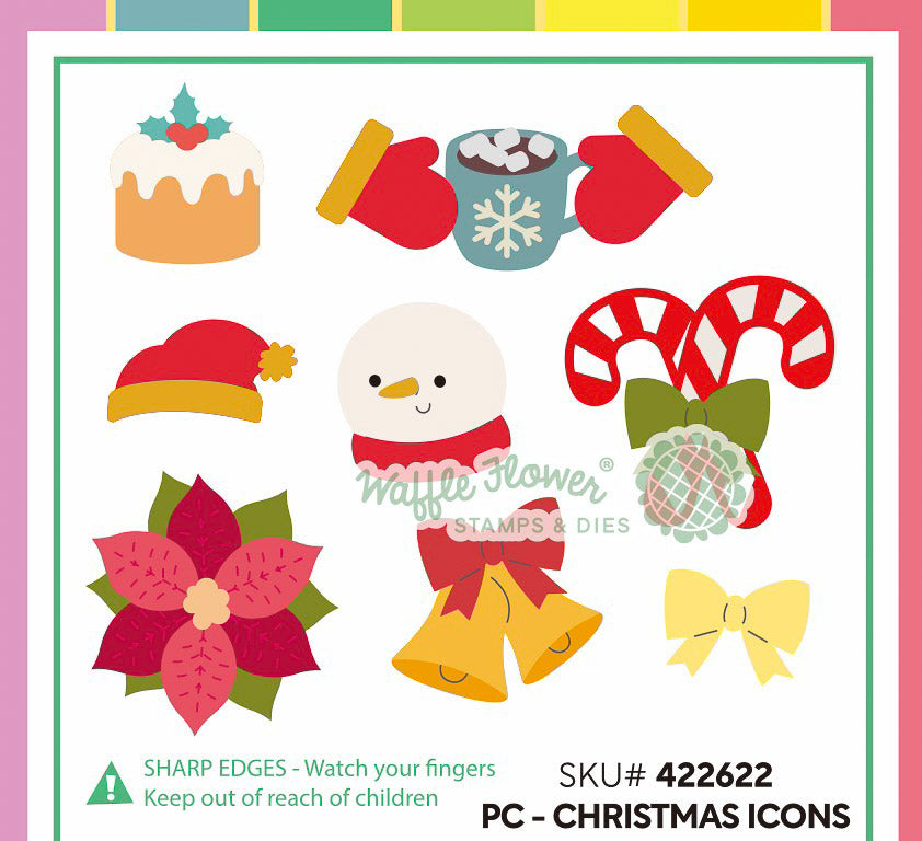Waffle Flower Postage Collage Christmas Icons Die - 422622