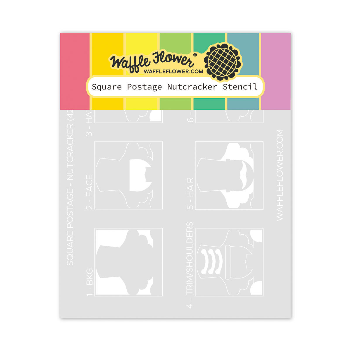 Waffle Flower Square Postage - Nutcracker Stencil - 422624