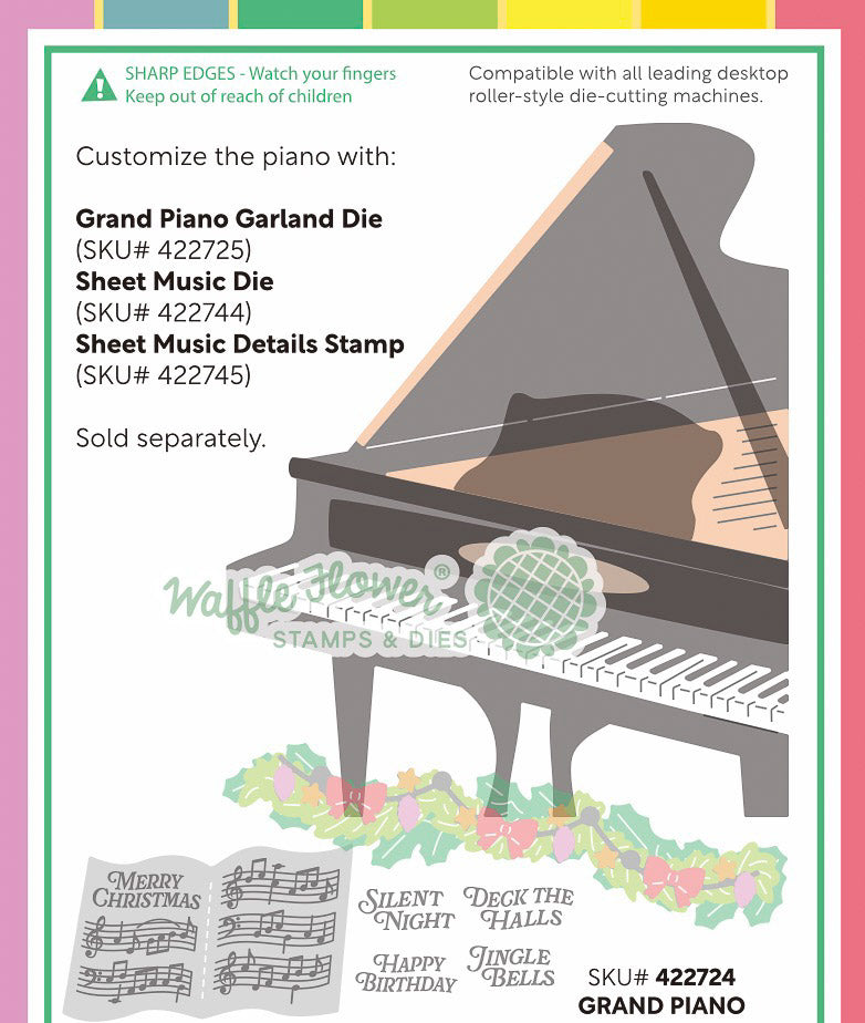 Waffle Flower Grand Piano Die - 422724