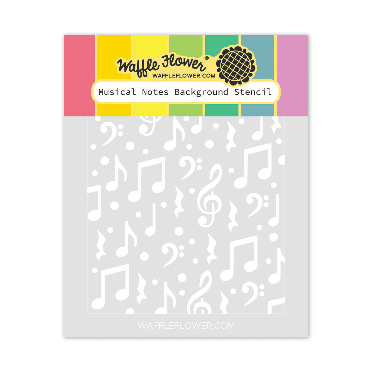 Waffle Flower Musical Notes Background Stencil - 422729