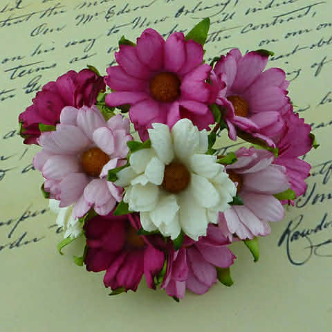ATK 50 Mulberry Paper Chrysanthemums Mixed Pink 45mm