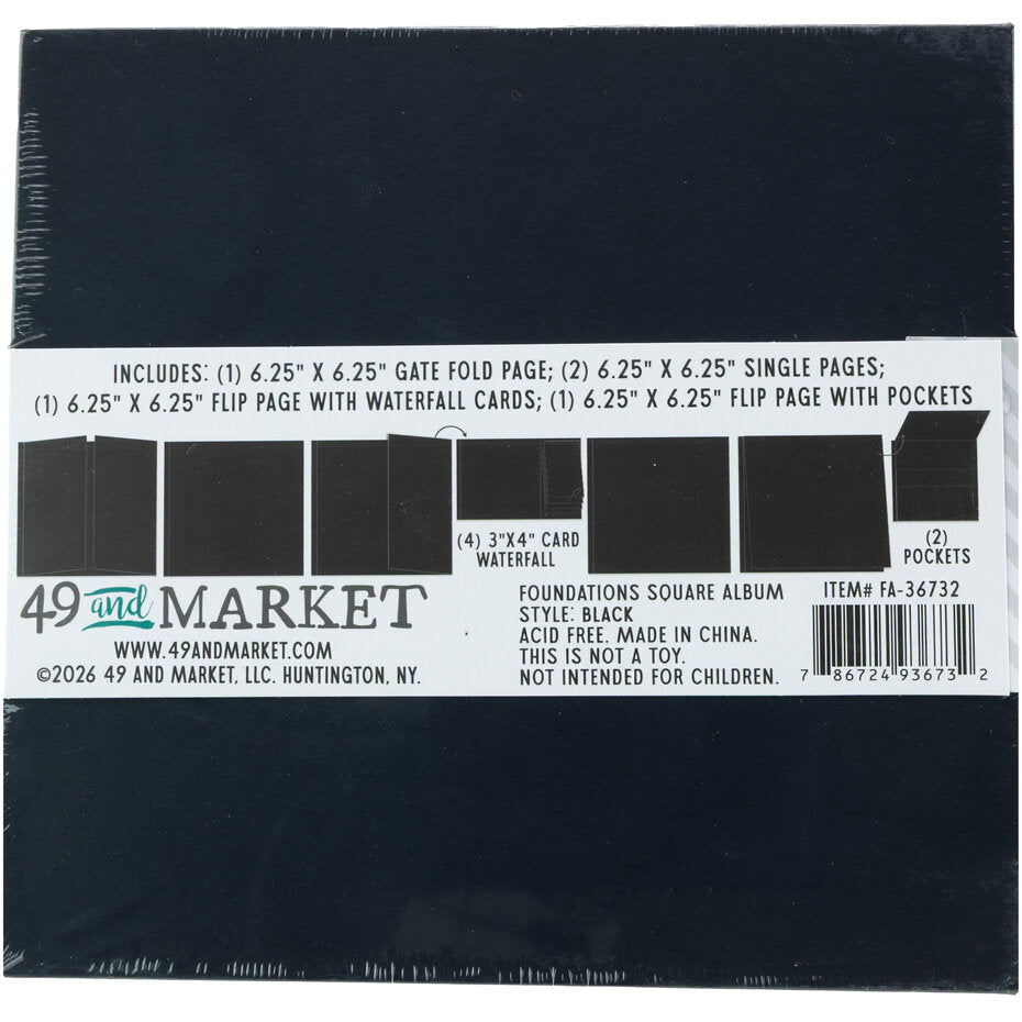 49 & Market Foundations Square Album - Black - FA-36732