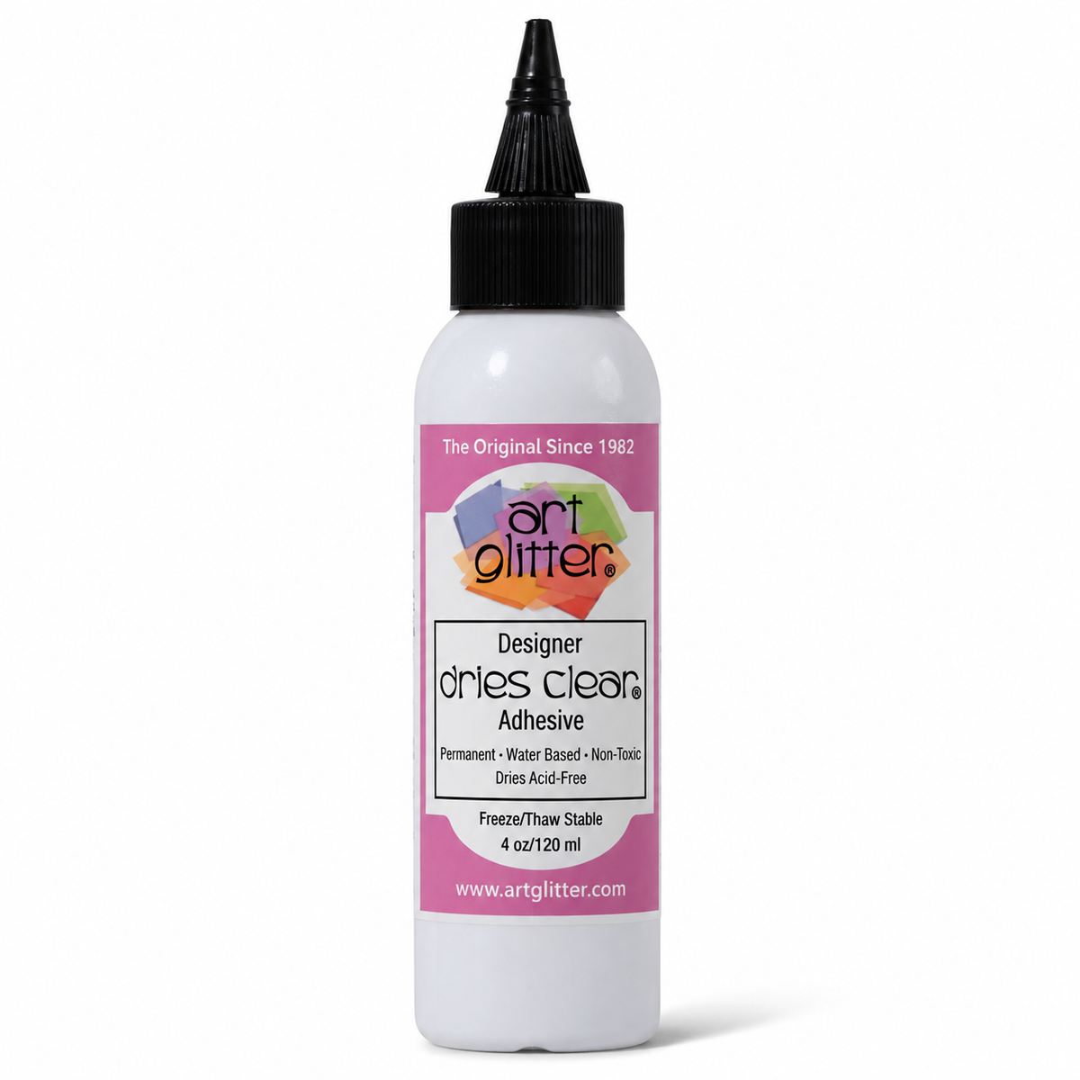 Art Glitter 4 oz Designer Dries Clear Freeze/Thaw Stable Adhesive Glue with Spout