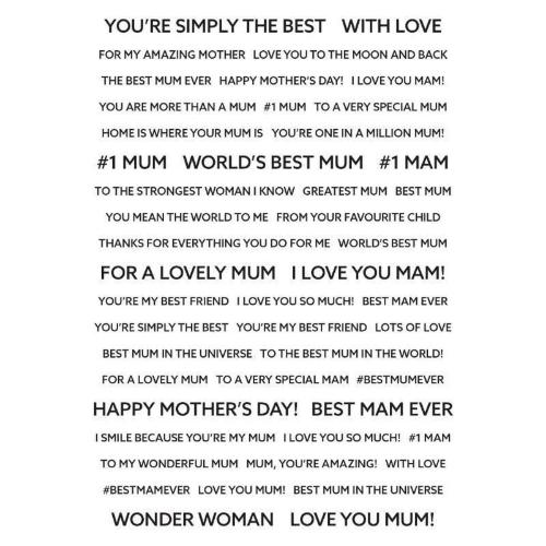 Creative Expressions Wordies Sentiment Sheets Best Mum