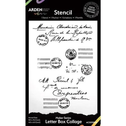 Arden Creative Studio Vintage Maker Letter Box Collage 4in X 6in Stencil