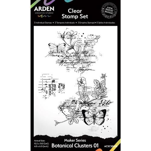 Arden Creative Studio Maker Series Botanical Clusters 01 4in x 6in Clear Stamp Set