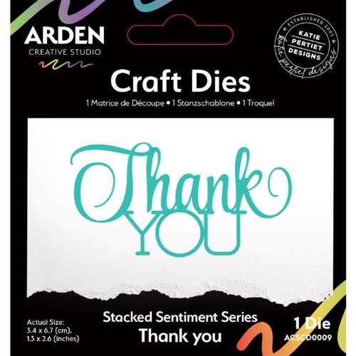 Arden Creative Studio Sentiment Series Stacked Thank You-Craft Die