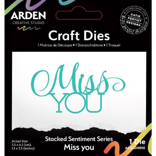 Arden Creative Studio Sentiment Series Stacked Miss You-Craft Die