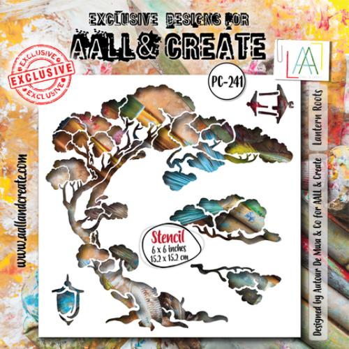 Aall and Create Ethereal Garden Stencil 6x6 Inch Lantern Roots (AALL-PC-241)
