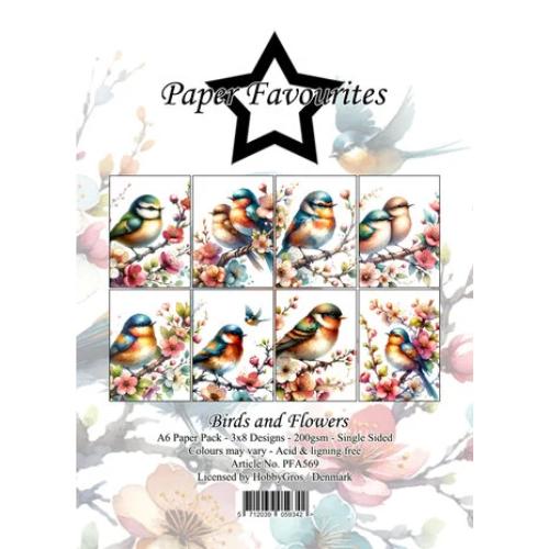 Paper Favourites Birds and Flowers A6 Paper Pad (PFA569)