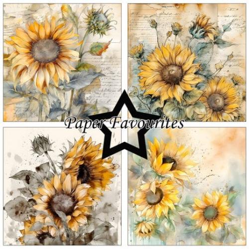 Paper Favourites Vintage Sunflower 6x6 Inch Paper Pad (PF535)