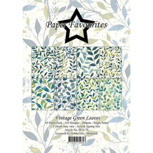 Paper Favourites Vintage Green Leaves A5 Paper Pad (PFA176)