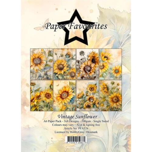 Paper Favourites Vintage Sunflower A6 Paper Pad (PFA576)