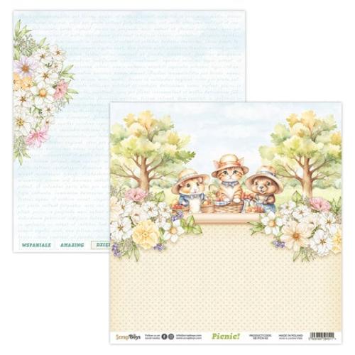 ScrapBoys Picnic! 12x12 Inch Paper Pad (SB-PICN-08)