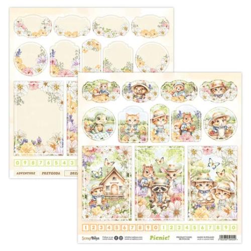 ScrapBoys Picnic! 12x12 Inch Paper Pad (SB-PICN-08)
