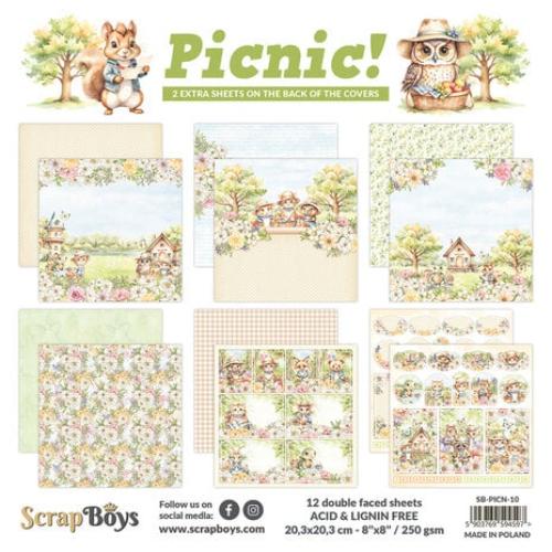 ScrapBoys Picnic! 8x8 Inch Paper Pad (SB-PICN-10)