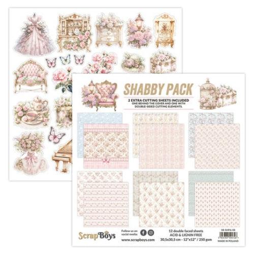 ScrapBoys Shabby Pack 12x12 Inch Paper Pad (SB-SHPA-08)
